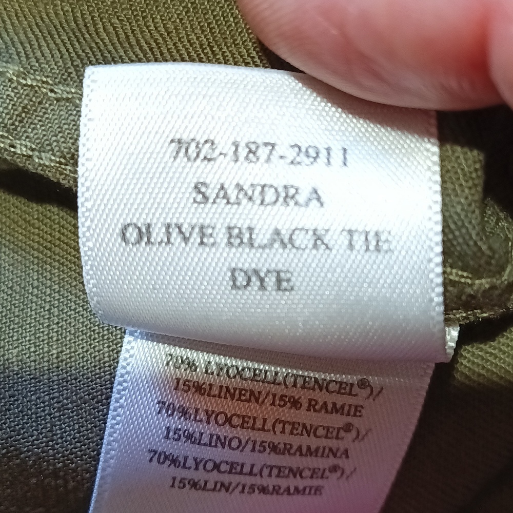 Rails Sandra Olive Black Tye Dye Button-Up Dress Shirt Lagenlook Small - Picture 11 of 12